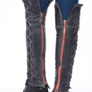 Download Distressed Laced Half Chaps | Lissa Hill Leather