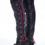 Distressed Laced Half Chaps | Lissa Hill Leather